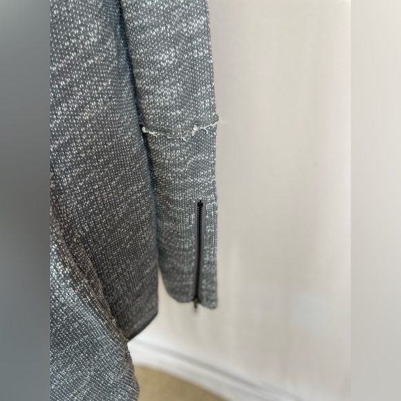 Free People Grey Open Front draped zipper sleeves Cardigan size XS - Picture 5 of 12